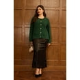 thumbnail image 4 of CASSIE LIZ Womens Plus size Cardigan Sweaters Long Sleeve Crewneck Button Down Knit Green Sweaters Fall Winter Lightweight Cardigans 5XL 26W 28W, 4 of 8