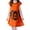 R109 Orange, variant on Curuila Children Girls Halloween Dress Flutter Sleeve Hallowmas Pumpkin Print Crew Neck For Party Fashion Dresses Size 3-4 Years