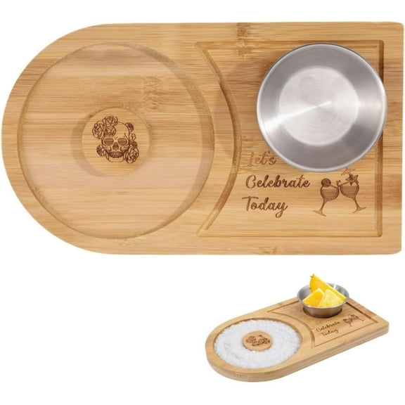 Margarita Salt Rimmer Set Bamboo Wood Glass Rimmer with Bowl Sugar Salt Rimmer for Wide Glasses Bartender Tool for Cocktail and Margarita