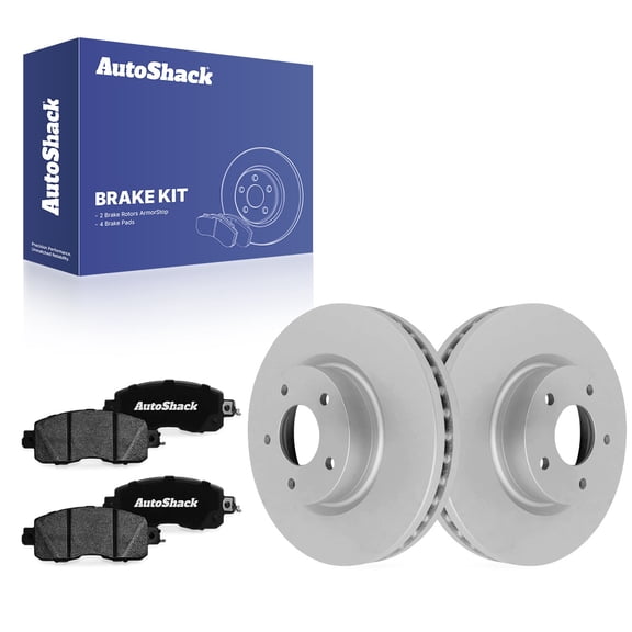 AutoShack Front Vented Coated Brake Rotors   Ceramic Pads 6-PC Brake Kit Replacement for 2013-2024 Nissan Altima ArmorStop 11.65" (296 mm)