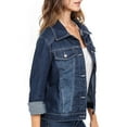 thumbnail image 6 of JuicyTrendz Women’s Classic Denim Jacket Dark Blue XL – Button-Down, Long Sleeve, Stylish Outerwear Stretch Jean Jacket, 6 of 6