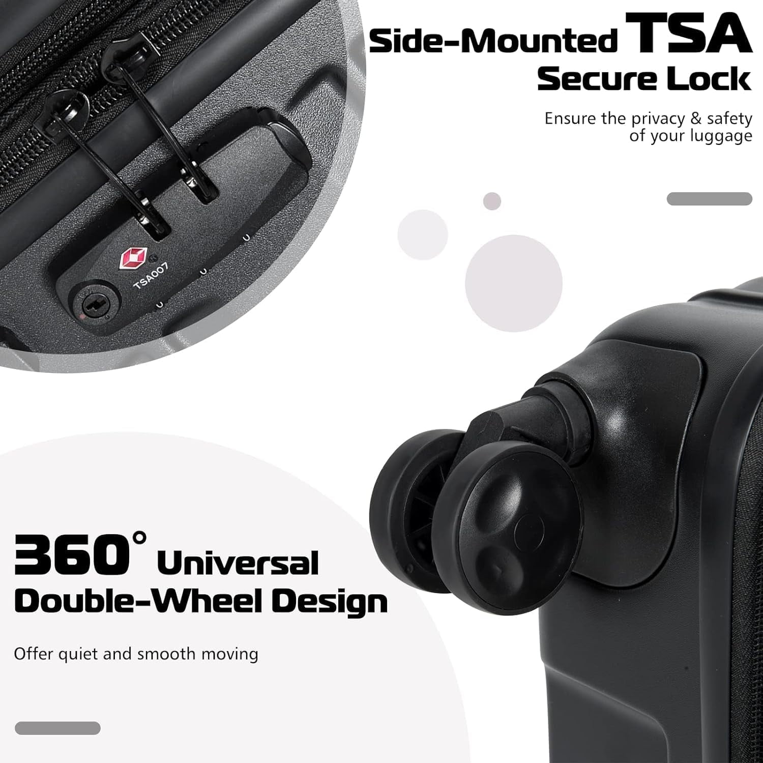 Simpli Magic Hardshell Suitcase Set Lightweight Hardshell Luggage Set with Spinner Wheels, 3 Pc Set