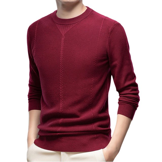 OJinShaWanO Chandails Mode Homme Automne/hiver 2025 Col Roulé Semi-Rayé Pull