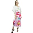 thumbnail image 3 of Bimba Women's Exclusive Floral Satin Long Kaftan Dress Designer Maxi Coverup-4, 3 of 4
