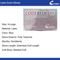 thumbnail image 2 of CodeBlue PF Latex Exam Gloves - Extended Cuff Length, Fully Textured Medical Glove, Powder-Free Comfort - Extra Large, Blue, 50 Count, 10 Boxes, 500 Total, 2 of 3