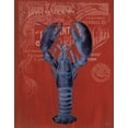 thumbnail image 2 of Fab Funky 12x14 Black Ornate Wood Framed with Double Matting Museum Art Print Titled - Lobster Prohibition Lobster On Red, 2 of 4