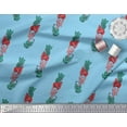thumbnail image 2 of Soimoi Polyester Crepe Fabric Leaves & Floral Block Printed Fabric 1 Yard 42 Inch Wide, 2 of 3