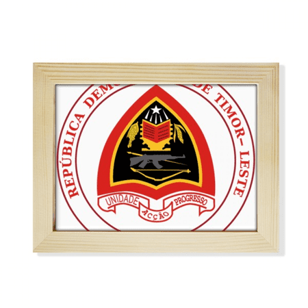 Dili East Timor National Emblem Desktop Photo Frame Picture Art Decoration Painting 6x8 inch