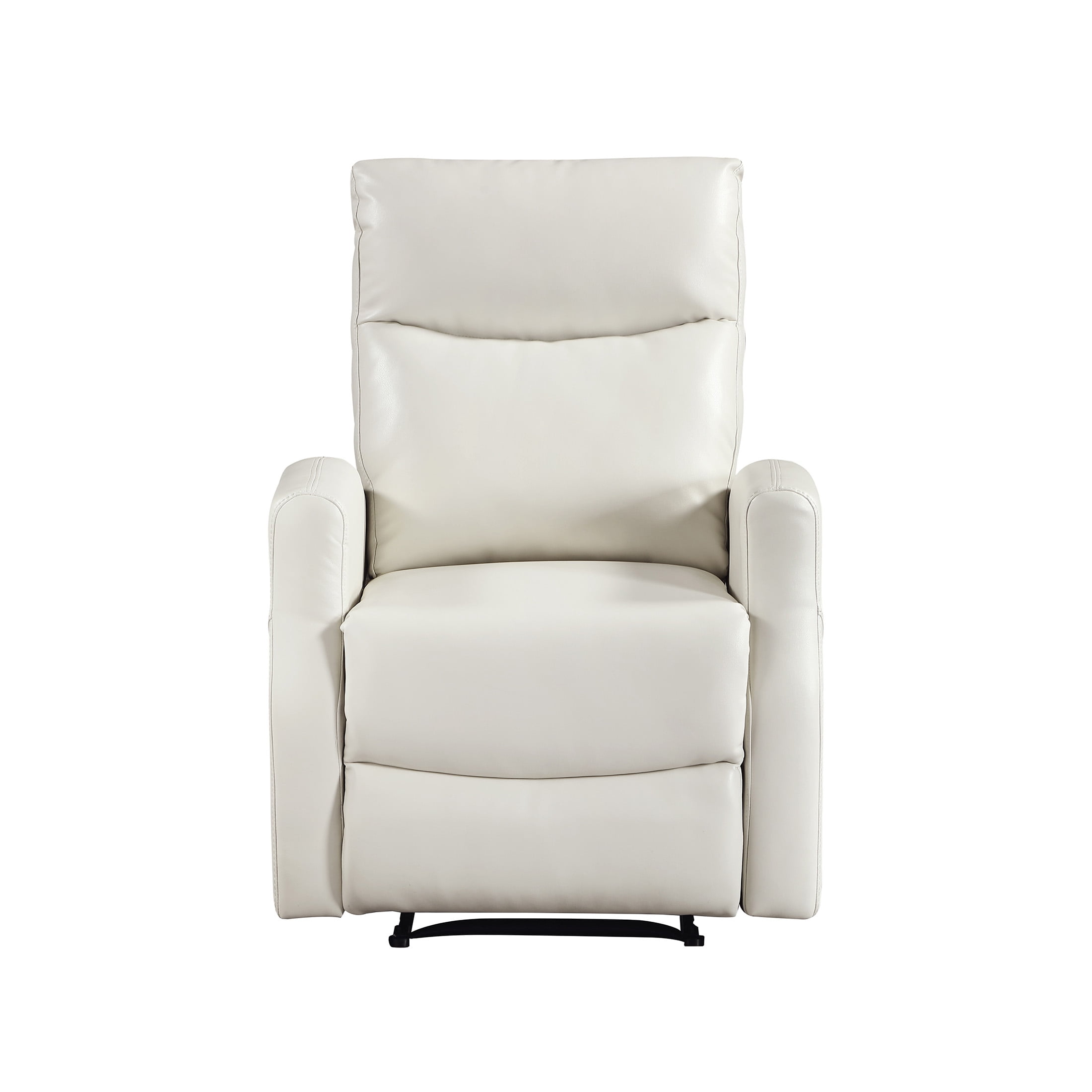 OakvillePark Novelle Faux Leather Manual Reclining Chair with Magazine Pocket, Beige