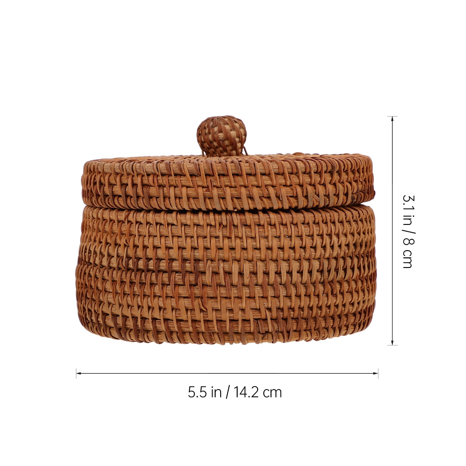 Handmade Rattan Small Box With Lid For Bulk Sundries Organizer Vintage  Straw Basket Jewelry Case Co