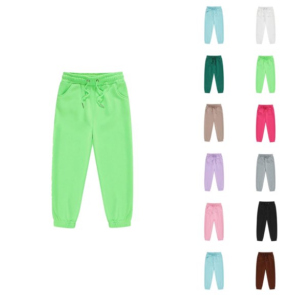 Sweatpants for Boys Girls 2025 Fashion Drawstring Elastic Waist Plain Joggers with Pockets Kids Sweat Pants