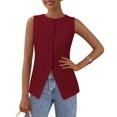thumbnail image 1 of Chaleco PRETTYGARDEN sin mangas con botones rojo XXL, 1 of 8