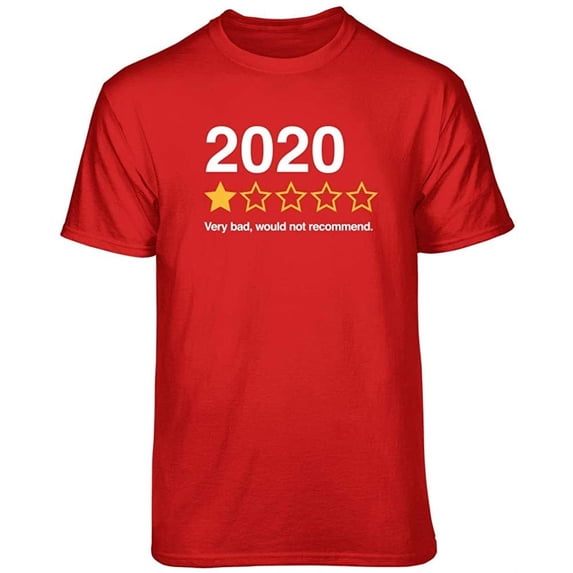 Teelocity 2020 Rating Graphic T-Shirt (3XL - Standard Fit, Red)