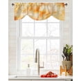 thumbnail image 3 of Tie Up Valance Curtain for Kitchen, Watercolor Flower Leaves on Orange Rod Pocket Short Curtains Adjustable Tie-Up Shade Valances, Gradient Abstract Art Window Treatment for Bathroom Living Room Bedroom, 3 of 7