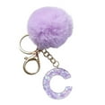 thumbnail image 4 of SIYTUAU Letter C Purple Velvet Ball Pendant Keychain With Backpack Small Ornament For Holiday Gift Polyester Material 3.1 Inches Diameter C, 4 of 6
