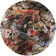 thumbnail image 1 of Ahgly Company Indoor Round Mid-Century Modern Red Oriental Area Rugs, 5' Round, 1 of 6
