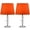 Clear / Orange, variant on SAFAVIEH Crescendo 16 in. Crystal Table Lamp with Grey Polyester Shade, Set of 2