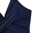 thumbnail image 6 of Women's Crochet One Piece Swimsuits V Neck High Waist Bathing Suit Sexy Hollow Monokini Swimwear Navy Blue Large, 6 of 9