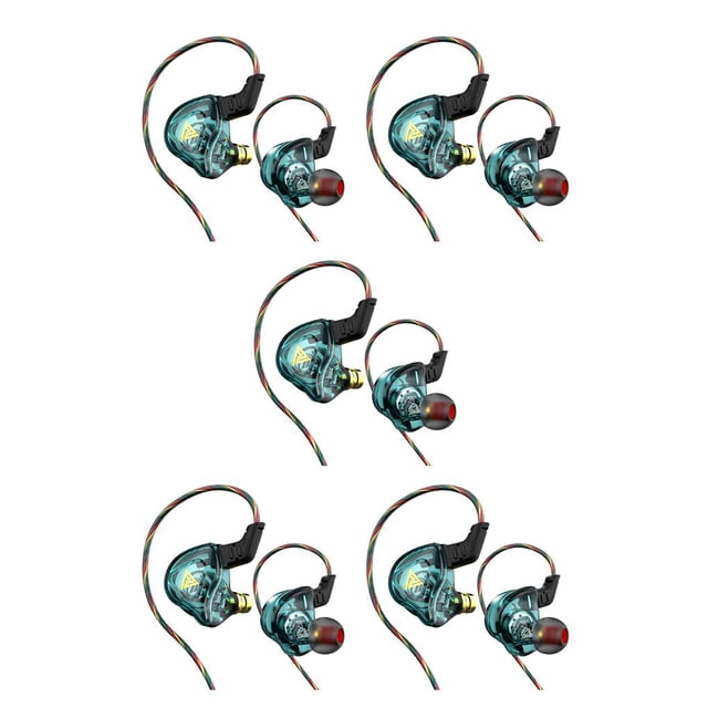 Methold Auricular con cable HiFi Auricular Escuchar música Juego Jugar Auriculares intrauditivos Cyan cian 5piezas