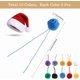 thumbnail image 2 of 20 bolas de pompones redondos de lana multicolor de 1,8 pulgadas y 10 colores con colas, 2 of 6
