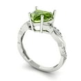 thumbnail image 2 of Solitaire with Accents Engagement Ring for Women - 2.1ct Natural Peridot in 14K White Gold Promise Ring, 2 of 6