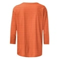 thumbnail image 4 of GERsome Women's 3/4 Sleeve T-Shirts Solid Color Blouses Casual Crewneck Slim Fit Tunic Tops Soft Breathable Comfy Tee Shirts S-XXXL Orange/M, 4 of 5
