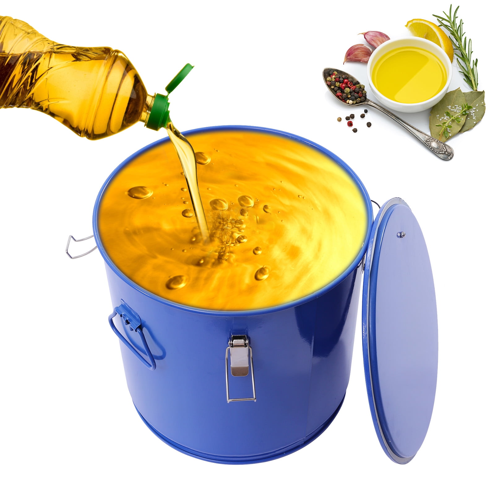 Loyalheartdy 8/10 Gal Oil Bucket, Steel Fryer Grease Bucket Oil