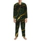 thumbnail image 3 of Balery Green Marble Pijama para Hombre de Dos Piezas con Manga Larga, Conjunto de Dormir y Descanso Suave con Bolsillos-Large, 3 of 7