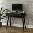 thumbnail image 2 of Camaflexi Solid Pine Wood Mid Century Desk with 1 Drawer, Black Finish, 2 of 7