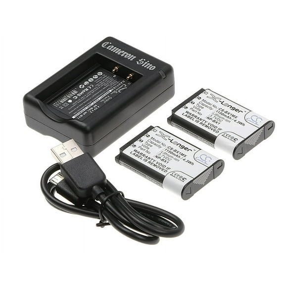 Bundle - 2 x 1150mAh Battery, Charger for Sony HDR-AS15B, HDRAS15S, HDR-AS15S, HDR-AS30, HDRAS30V/B