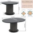 thumbnail image 4 of 59" Extendable Round Dining Table for 4-6, Modern Oval Kitchen Table with Fluted Base, Circle Dining Table for Living Room, Black, 4 of 7