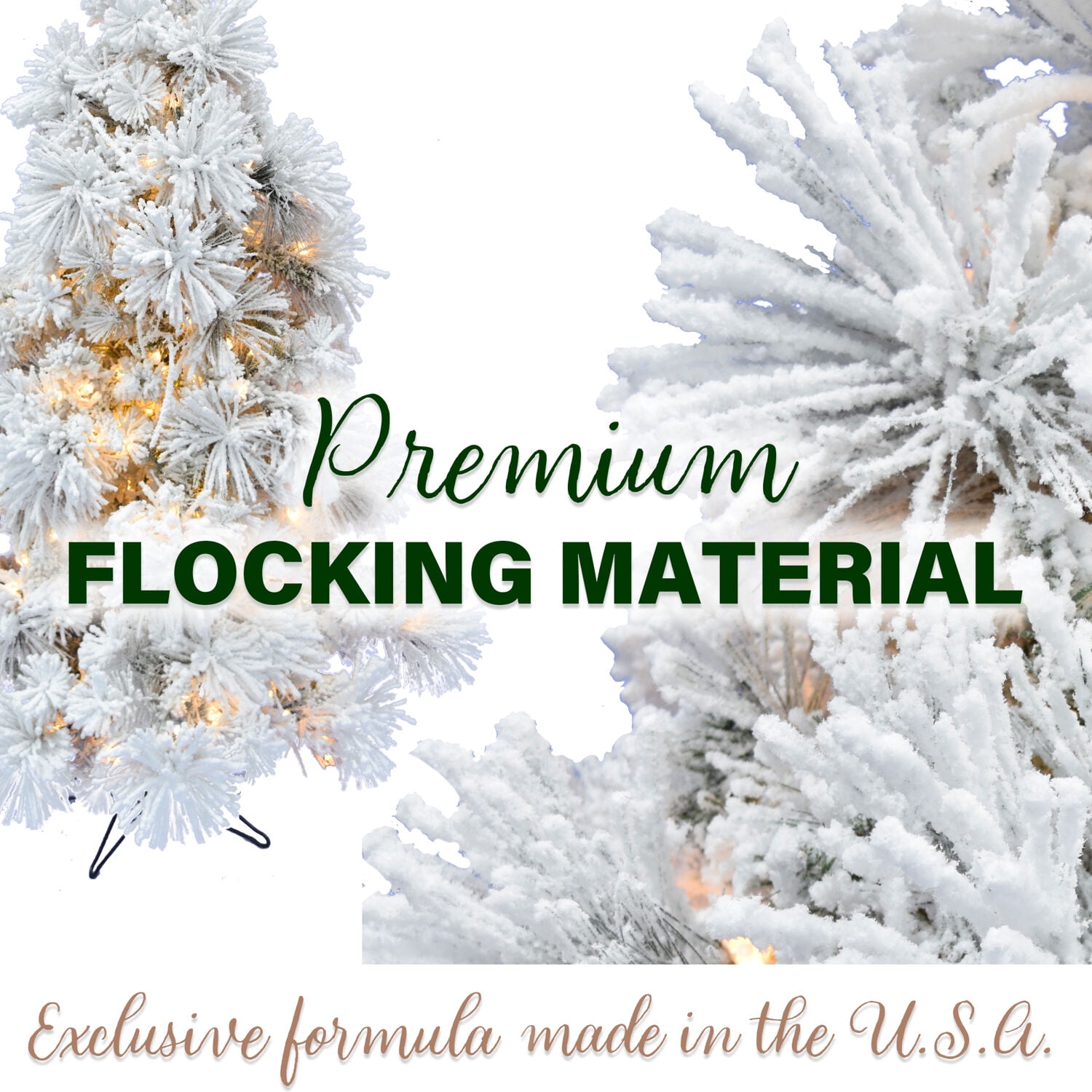 Fraser Hill Farm 6.5-Ft. Flocked Snowy Pine Christmas Tree with Warm White LED Lights, FFSN065-5SN