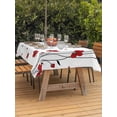 thumbnail image 3 of Outdoor Tablecloth with Umbrella Hole for Patio/Picnic/Party/Camping, Red Poppy Flowers Waterproof Table Cloth Rectangle Table Cover Washable, Spring Modern Abstract Floral Rustic (52"x 70"), 3 of 8