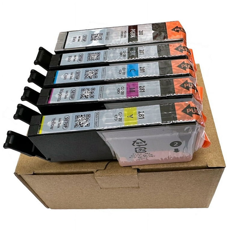 Tech Deals 280 281 Black and Color Ink 5 Pack Cartridges Compatible with Canon Pixma Printer TR8622 TR8620a TR8620 TR7620a TS702a TS9520 TS9521C