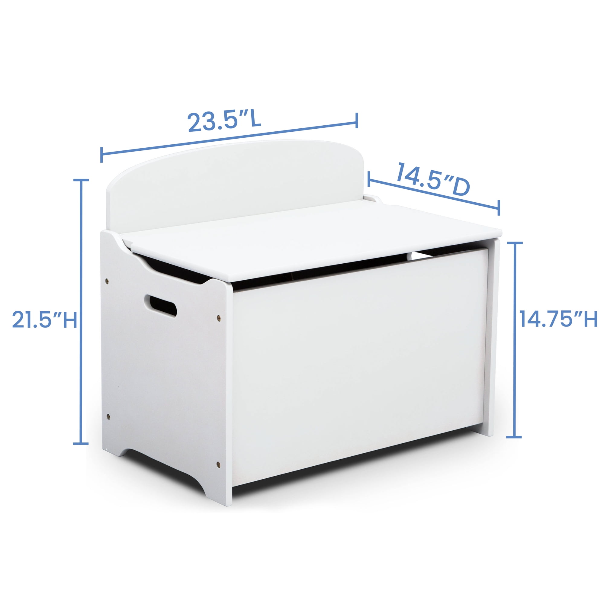 Delta Children Classic Wood Toy Box, Bianca White