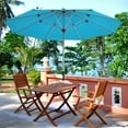 thumbnail image 4 of Costway 9' Patio Market Umbrella Outdoor Table  Aluminum Crank W/8 Rib Turquoise, 4 of 12