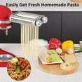 thumbnail image 4 of Pasta Maker Attachment 3 in 1 Set Compatible for KitchenAid Mixers Plus Hub Knob Screw Accessory Included Pasta Sheet Roller, Spaghetti Cutter, Fettuccine Cutter Maker and Cleaning Brush, 4 of 9