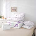 thumbnail image 5 of Feelyou Girly Purple Bowknot Bedding Comforter Set 7pcs, Cartoon Princess Bowknot Queen Bedding Sets, Teen Boy Girl Kid Reversible Queen Sheet Sets, Lightweight Room Decor, 5 of 7