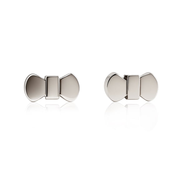 Aretes de plata .925 BELLAPLATA MF broquel Moño de muñeca de plata reflejante