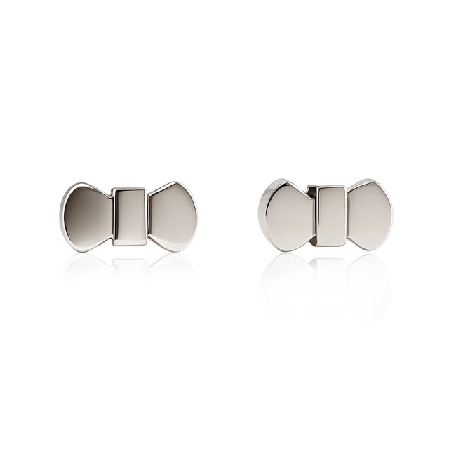 Aretes de plata .925 BELLAPLATA MF broquel Moño de muñeca de plata reflejante