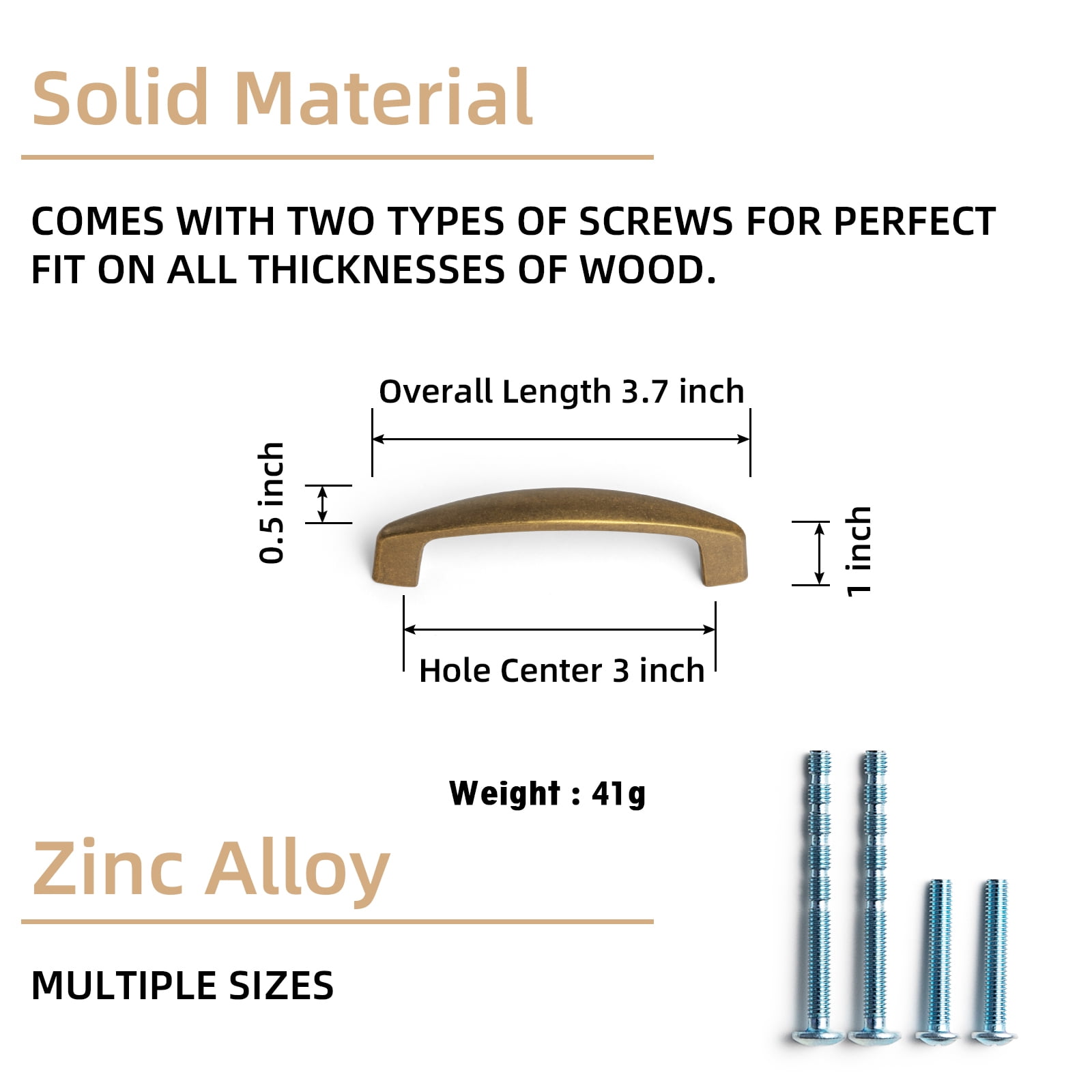 Goo-Ki 24 Pack 3 Inches Center to Center Antique Brass Cabinet Pulls, Zinc Alloy Drawer Cabinet Handles for Bar Cupboard Closet Wardrobe