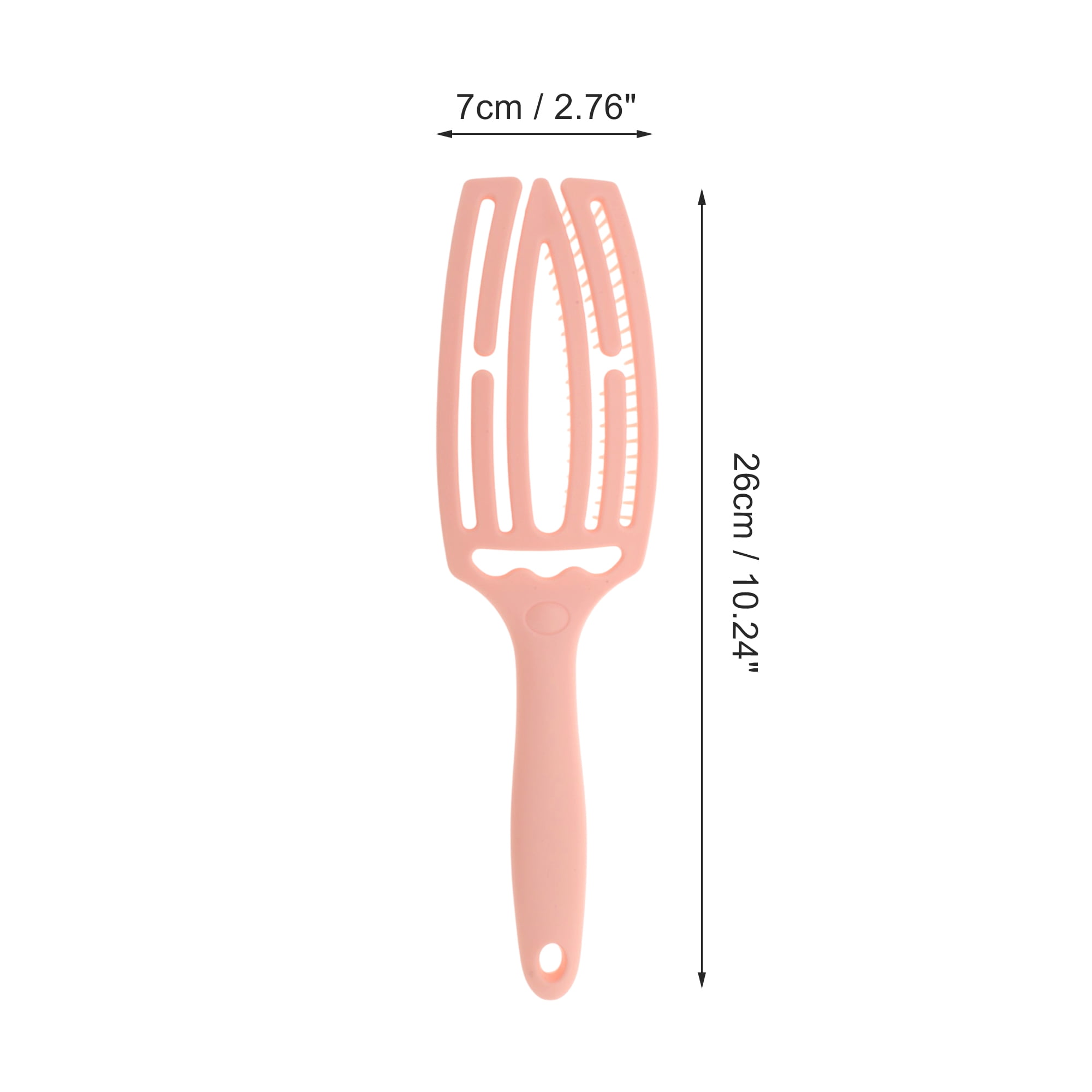 Unique Bargains 1 Pc Portable Hollow Comb Hair Brush for All Hair Types Pink