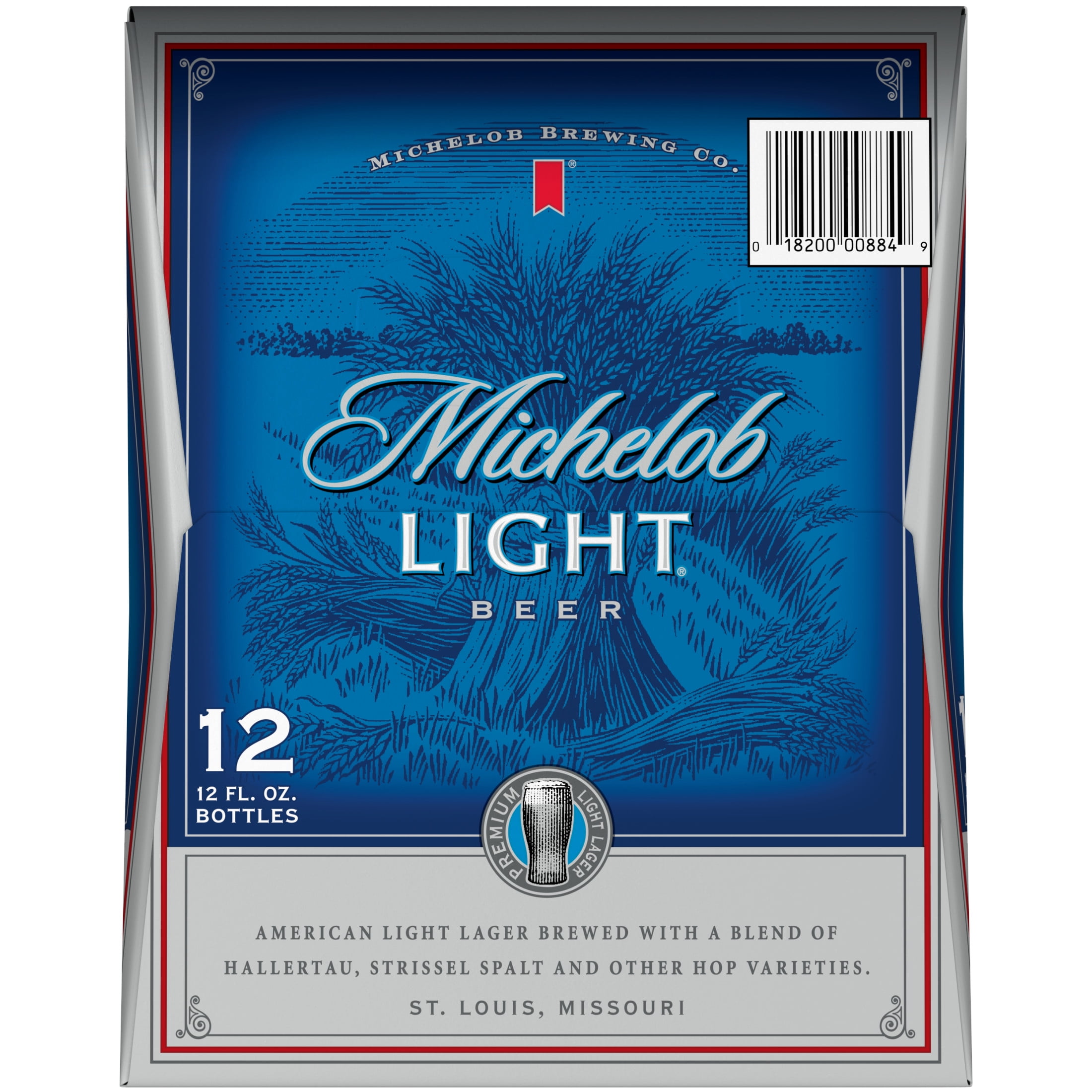Michelob Light American Lager Beer 12 pack 12 fl oz Glass Bottles 4.3% ABV