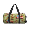 thumbnail image 3 of Rocae Cartoon Fire Truck Print Round Travel Duffel Bag and Fitness Bag, Women's Waterproof Weekend Tote, Men's Travel and Fitness Essentials, 3 of 8