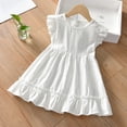 thumbnail image 4 of WOLLED Girls Toddler Ruffle Sleeveless Dress Kids Summer Cotton Princess Dress Elegant Loose Skirt for 2-9 Y, 4 of 9