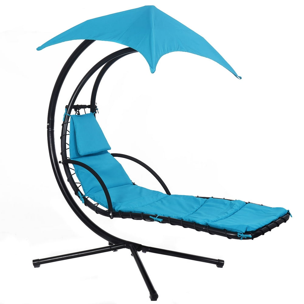 Goplus Hanging Chaise Lounge Chair Arc Stand Air Porch Swing Hammock