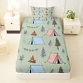 thumbnail image 3 of Erosebridal Happy Camping Tent Twin Sheet Sets 3pcs For Kids Teens,Boys Girls Adventure Theme Tent Bedding, 3 of 5