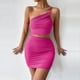 thumbnail image 2 of Vestidos Para Mujer Casual Color Sólido Diseño de Moda Cordón de Cadera Vestido Corto de Un Hombro Odeerbi  ODB146219, 2 of 5
