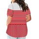 thumbnail image 2 of Camisetas Casuales de las Mujeres Largo Casual Impreso Cuello Redondo Suelto Top, Camiseta de Verano de Manga Corta, 2 of 5