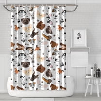Dachshund Dog Boston Terrier Dog Shower Curtain 72"x72" ,Bathroom Decorative Shower Curtains Set with 12 Hooks,Modern Waterproof Washable Shower Curtain